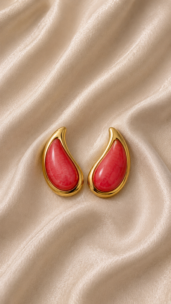 Boucles d’oreilles STEPH rouge
