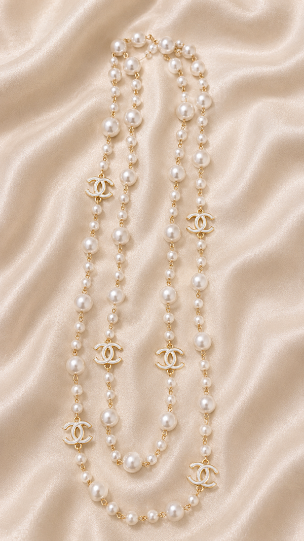 Collier NOELIE or blanc